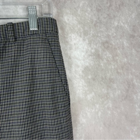 Theory Hartsdale SF Classic Check Grey Brown Multi Wool Pants Trouser Size 2 - Picture 7 of 10